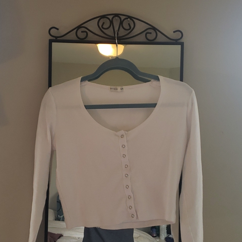 White long sleeve button up.
